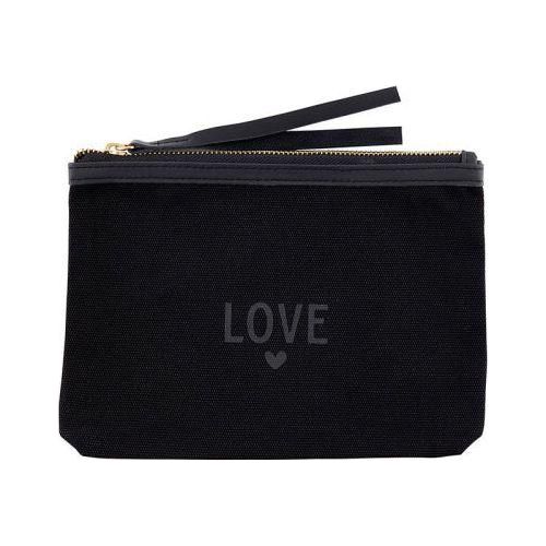 Love Black Canvas Pouch