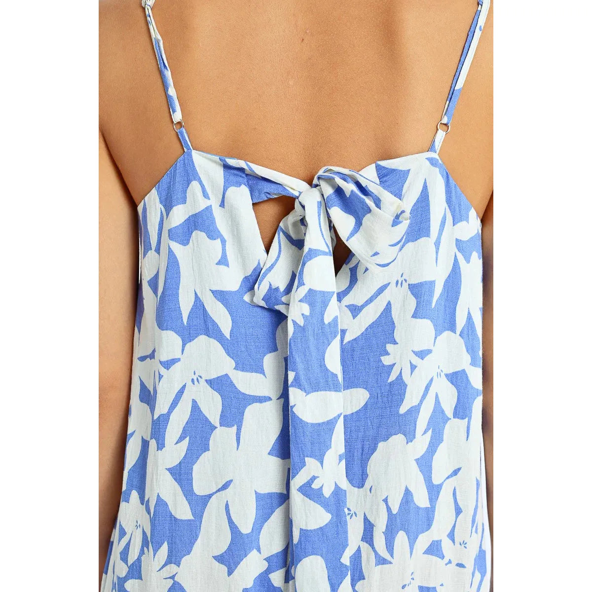 Blue Floral Strappy Jumpsuit