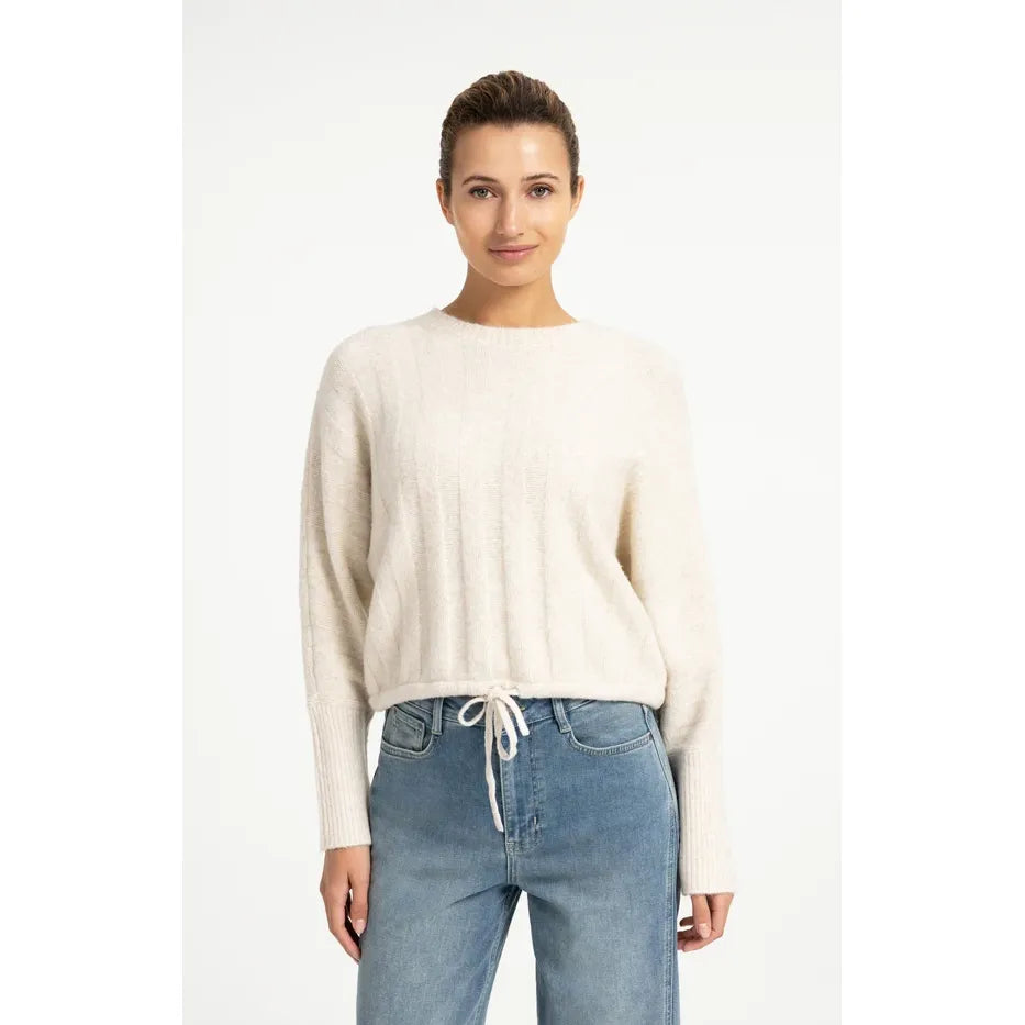 Batwing Sleeve Drawcord Sweater