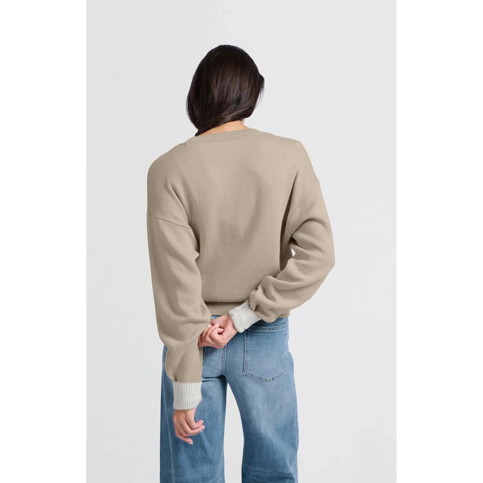 Contrast Hem Relaxed-Fit Sweater