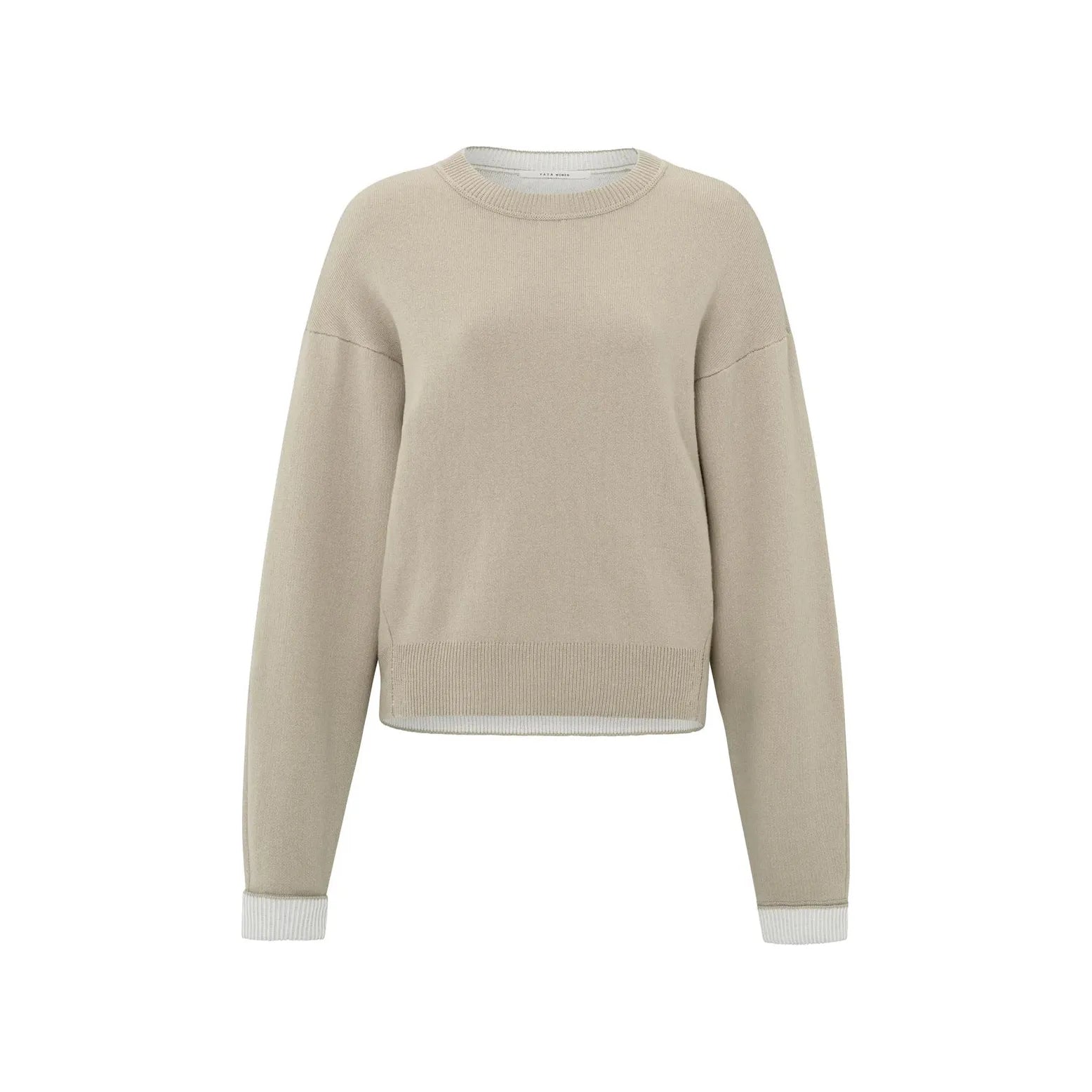 Contrast Hem Relaxed-Fit Sweater