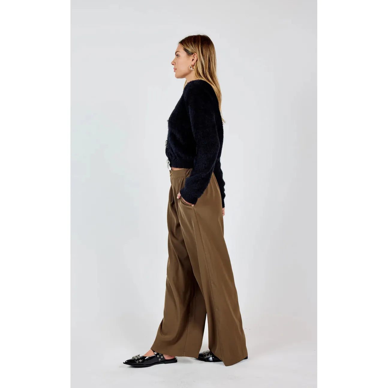 Silent Streets Wide Leg Pleated Pants