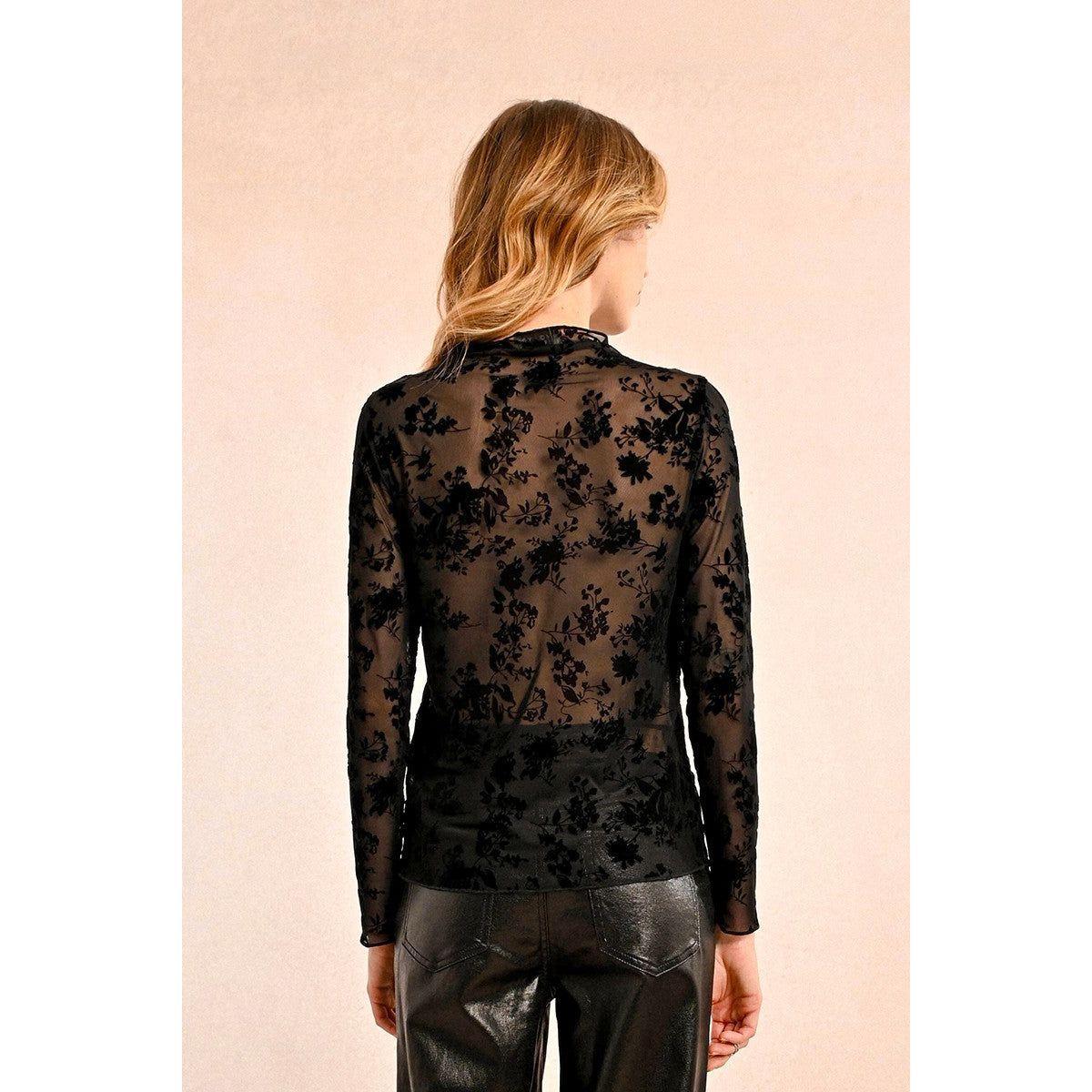 The Velvet Flocked Mesh Top