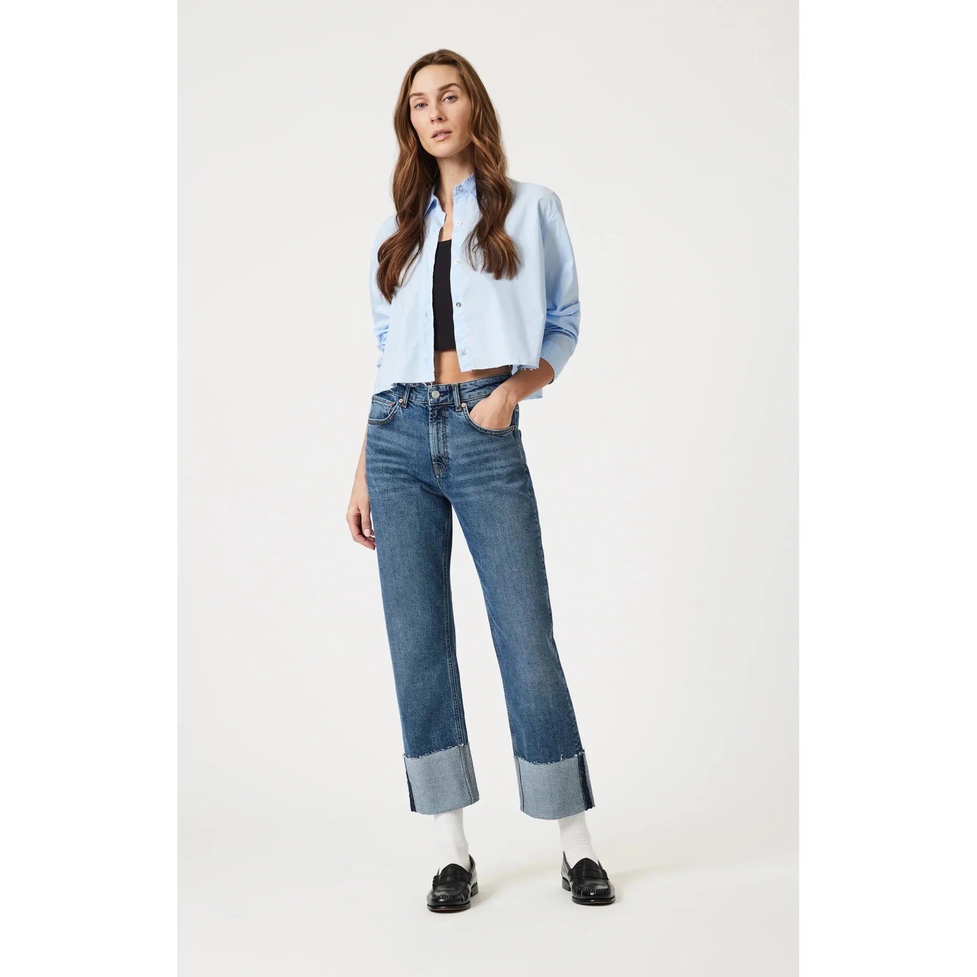 Savannah Cuffed Jeans | High Rise | Straight Leg