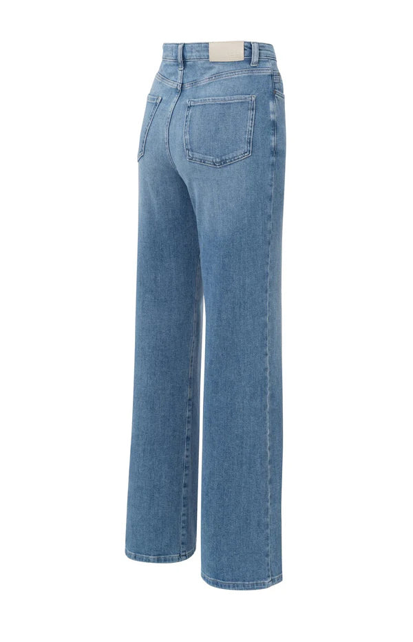 YAYA Wide Leg Blue Denim Jeans