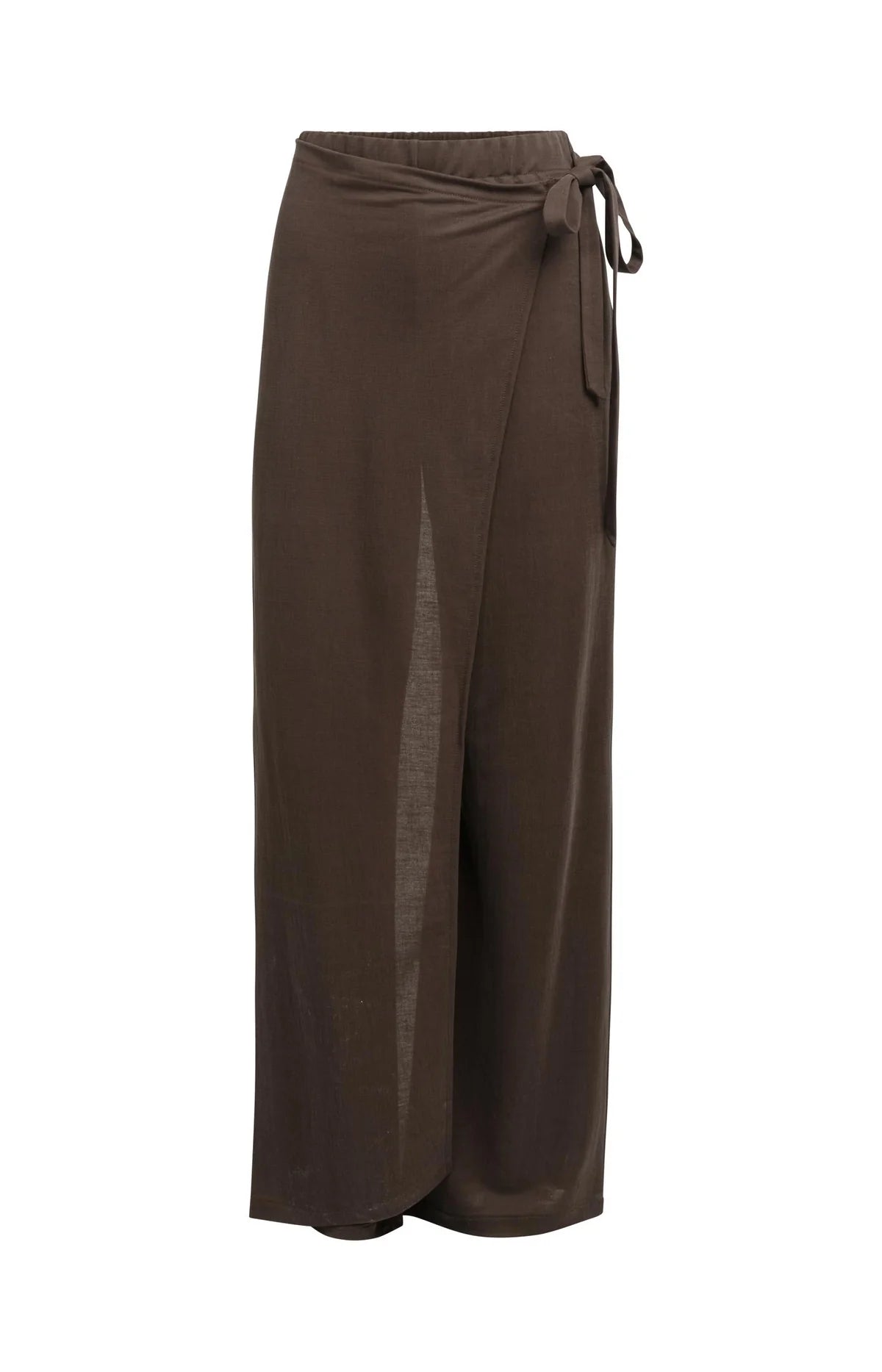 Aubergine Wrap Wide-Leg Trousers