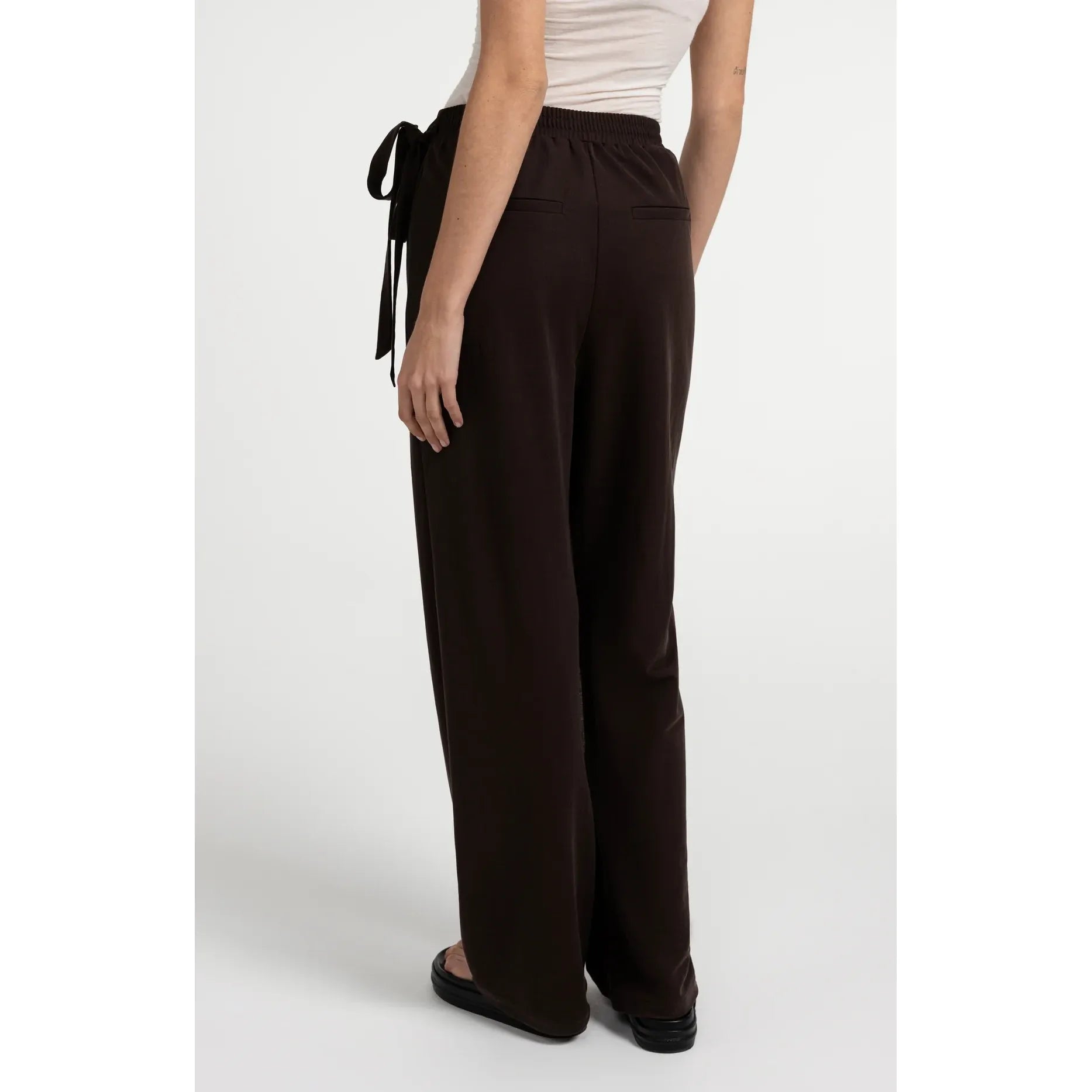 Aubergine Wrap Wide-Leg Trousers