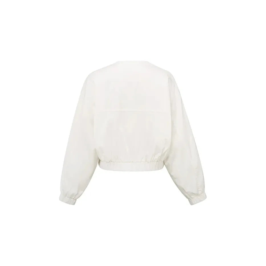 Woven Cropped Summer Bomber Jacket
