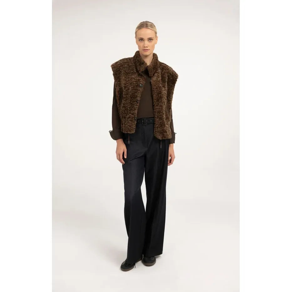 Woven Wide Leg Trousers w/ Belt