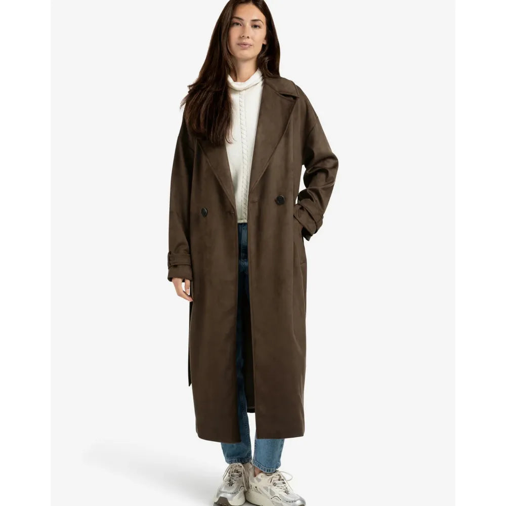Long Oversized Suedine Jacket
