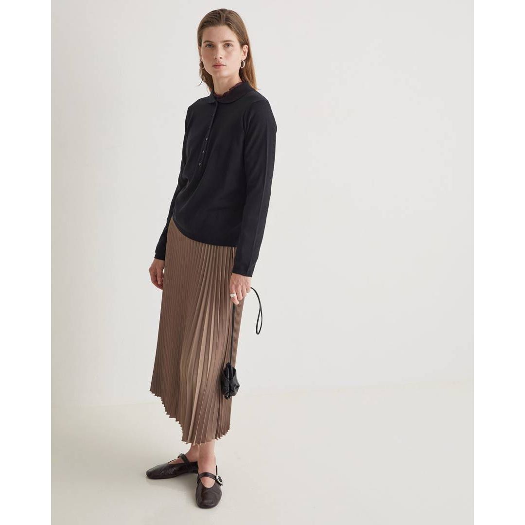 Pleated Skirt with Elastic Waistband
